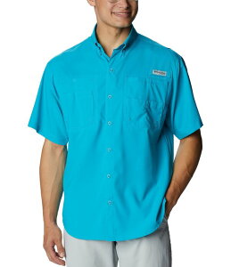 �R�����r�A �����Y �g�b�v�X �V���c �g�[�� ���� Columbia PFG Big & Tall TamiamiI Short-Sleeve Solid Shirt Ocean Teal �e�B�[��
