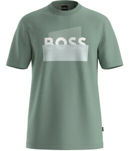 �q���[�S�{�X �����Y �g�b�v�X �V���c �g�[�� Hugo Boss Big & Tall C-Thompson 250 Short Sleeve T-Shirt Open Green �O���[��