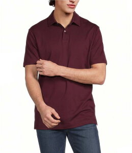�����m �����Y �g�b�v�X �V���c Murano Liquid Luxury Athletic Fit Solid Interlock Short Sleeve Polo Shirt Burgundy �o�[�K���f�B