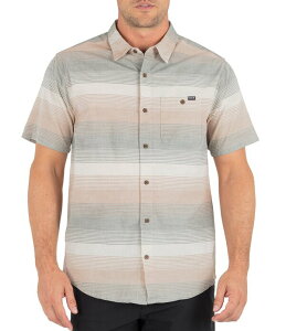 �n�[���[ �����Y �g�b�v�X �V���c Hurley Lido Horizontal Stripe Short Sleeve Woven Shirt Great White �z���C�g