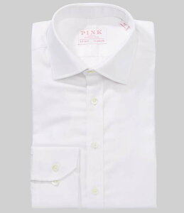 �g�[�}�X�s���N �����Y �g�b�v�X �V���c Thomas Pink Tailored Fit Spread Collar Dresshirt White �z���C�g