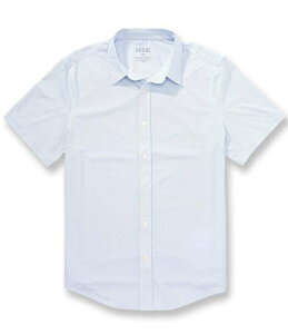���[�k �����Y �g�b�v�X �V���c �X�����t�B�b�g �v�����g RHONE Slim Fit Commuter Geo Print Short Sleeve Woven Shirt Light Blue �u���[