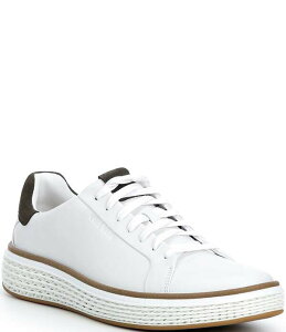 �R�[���n�[�� �����Y �V���[�Y �X�j�[�J�[ ���U�[ Cole Haan Men's GrandPro Court SKYWEAVE Leather Sneakers White/Natural/Deep Olive �z���C�g