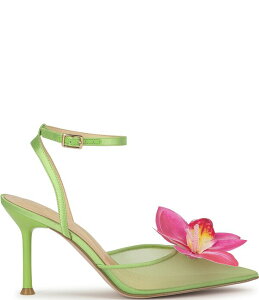 �W�F�V�J�V���v�\�� ���f�B�[�X �V���[�Y �q�[�� �t�����[�� �t�����[ Jessica Simpson Vilyria 3D Floral Embellished Pumps Electric Pear