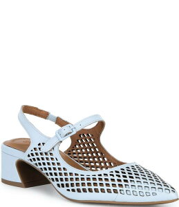 �W�F���g���\�E���Y ���f�B�[�X �V���[�Y �p���v�X ���U�[ Gentle Souls Gladys Perforated Leather Slingback Mary Jane Pumps Ballad Blue �u���[
