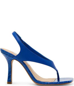 �X�e�B�[�u �}�f�� ���f�B�[�X �V���[�Y �q�[�� �T���_�� ���U�[ Steve Madden Improv Leather Thong Square Toe Croco Slingback Dressandals Cobalt Blue �u���[