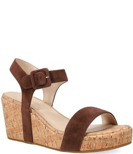 �y�����[�_ ���f�B�[�X �V���[�Y �T���_�� �X�G�[�h Pelle Moda Wiltz Suede Cork Wedge Sandals Espresso