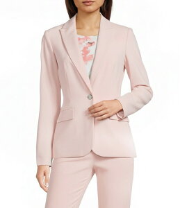 �J���o���N���C�� ���f�B�[�X �A�E�^�[ �R�[�g �W���P�b�g Calvin Kleinotch Lapelong Sleeve One Button Jacket Petal