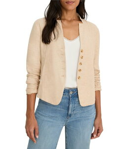 �j�b�N�A���h�]�[ ���f�B�[�X �A�E�^�[ �R�[�g ���l�� �W���P�b�g NIC + ZOE Linen-Blend Seams To Be Stretch Button-Front Jacket Neutral Multi �}���`�J���[