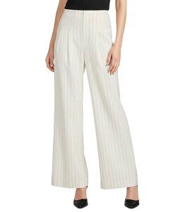 �A���g�j�I �����[�j ���f�B�[�X �{�g���X �J�W���A���p���c �X�g���[�g ���l�� Antonio Melani Melinda Linen Stripe Flat Front Straight Leg Pants Ivory/Black �A�C�{���[
