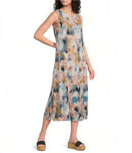 �E�G�X�g�o�E���h ���f�B�[�X �g�b�v�X �����s�[�X �N���[�l�b�N �m�[�X���[�u Westbound Crew Neck Sleeveless Dress Abstract Orb