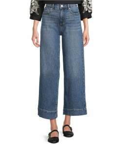 �R�[�h �u���[ ���f�B�[�X �{�g���X �f�j���p���c ���C�h���b�O �N���b�v�h �W�[���Y Code Bleu Stretch Denim High Rise Wide Leg Cropped Jeans Pacifica Wash �f�j��