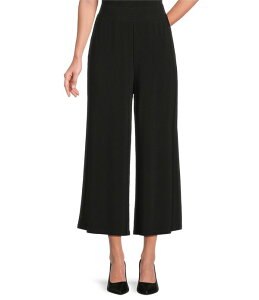 �C���x�X�g�����c ���f�B�[�X �{�g���X �J�W���A���p���c ���C�h���b�O Investmentsoft Separates Elastic Waist Wide Leg Pull-On Cropants Black �u���b�N