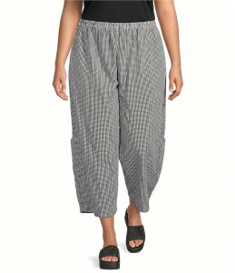 �u���C�� �E�H�[�J�[ ���f�B�[�X �{�g���X �J�W���A���p���c �v���X�T�C�Y Bryn Walker Plus Casbah Check Seersucker Elastic Waist Full Cropants Cream �N���[��