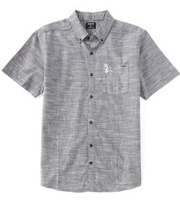 �n�[���[ �����Y �g�b�v�X �V���c Hurley Short Sleeve One & Only Stretch Classic Fit Woven Shirt Washed Black �u���b�N
