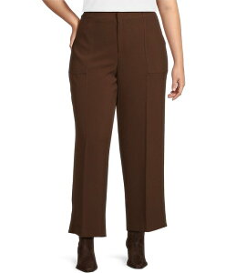 ���[�V�[�p�� ���f�B�[�X �{�g���X �J�W���A���p���c �X�g���[�g �v���X�T�C�Y Lucy Paris Plusize Diane Straight Leg Pull-On Pants Brown �u���E��