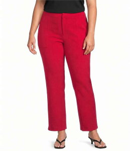 ���[�V�[�p�� ���f�B�[�X �{�g���X �J�W���A���p���c �X�g���[�g �v���X�T�C�Y Lucy Paris Plusize Diane Straight Leg Pull-On Pants Red ���b�h