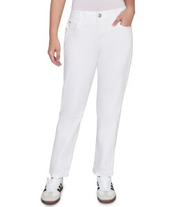 ���r�[�A�[���f�B�[ ���f�B�[�X �{�g���X �J�W���A���p���c �f�j�� Ruby Rd. Straight Slim Leg Denim Pants White �z���C�g