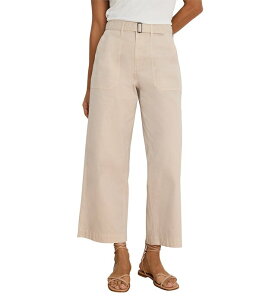 �j�b�N�A���h�]�[ ���f�B�[�X �{�g���X �J�W���A���p���c �R�b�g�� �A���N�� NIC + ZOE Highland Stretch Cotton Twill Belted Wide-Leg Ankle Pants Macadamia
