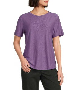 �E�G�X�g�o�E���h ���f�B�[�X �g�b�v�X T�V���c �N���[�l�b�N �v�` �j�b�g Westbound Petite Size Slub Knit Stiched Raw Hem Short Sleeve Crew Neck Top Mystical