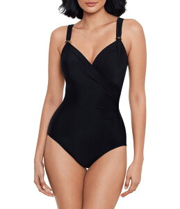 �~���N���X�[�c ���f�B�[�X �g�b�v�X �����s�[�X V�l�b�N Miraclesuit Razzle Dazzle Siren Underwire Shaping V-Neck One Piece Swimsuit Black �u���b�N