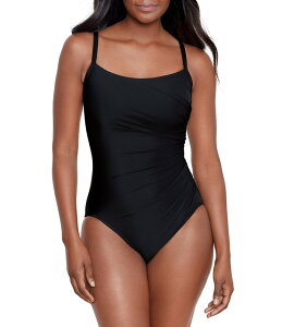 �~���N���X�[�c ���f�B�[�X �g�b�v�X �����s�[�X Miraclesuit Rock Solid Starr Square Neck Underwire One Piece Swimsuit Black �u���b�N