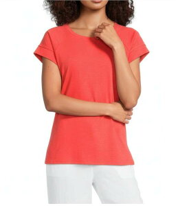 �G�C���[���t�B�b�V���[ ���f�B�[�X �g�b�v�X T�V���c �R�b�g�� �L���b�v �W���[�W�[ Eileen Fisher Organicotton Slub Jersey Round Neck Raglan Cap Sleeve Top Watermelon