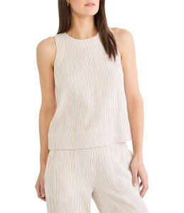 �j�b�N�A���h�]�[ ���f�B�[�X �g�b�v�X �V���c �N���[�l�b�N �m�[�X���[�u NIC + ZOE Pinstripe Gauze Crew Neck Sleeveless Pop On Coordinating Tank Neutral Multi �}���`�J���[
