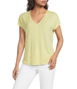 �M�u�\���A���h���e�B�}�[ ���f�B�[�X �g�b�v�X T�V���c V�l�b�N �L���b�v �j�b�g Gibson & Latimer Knit V-Neck Cap Sleeve Shirttail Tee Shirt Canaryellow �C�G���[