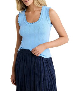 �j�b�N�A���h�]�[ ���f�B�[�X �g�b�v�X �V���c �m�[�X���[�u nz by Nic + Zoelle Pointelle Rib Scoop Neck Sleeveless Tank Zephyr