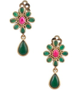 �o�[�X ���f�B�[�X �A�N�Z�T���[ �s�A�X�E�C�������O Barse Bloom Bronze Pink Magnesite And Green Onyx Clip Drop Earrings Green/Pink �s���N