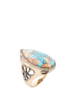 �o�[�X ���f�B�[�X �A�N�Z�T���[ �w�� Barse Matrix Sanora Golden Turquoise and Orange Sponge Coral Statement Ring Turquoise �^�[�R�C�Y