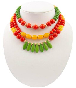 �o�[�X ���f�B�[�X �A�N�Z�T���[ �l�b�N���X�E�`���[�J�[ ���[�X Barse Sunset Bazaar Genuine Stone Beaded Multi-Strand Statement Necklace Agate/Jade �X�g�[��