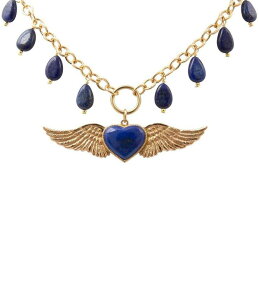 �o�[�X ���f�B�[�X �A�N�Z�T���[ �l�b�N���X�E�`���[�J�[ ���[�X Barse Bronze And Lapis Winged Heart Short Pendant Necklace Lapis/Gold �S�[���h