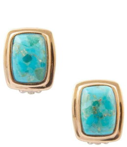 �o�[�X ���f�B�[�X �A�N�Z�T���[ �s�A�X�E�C�������O Barse Fijisles Golden And Genuine Turquoise Clip Earrings Turquoise/Gold �^�[�R�C�Y