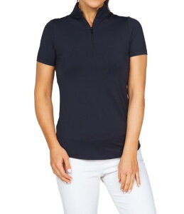 �A�C�r�[�N�[�� ���f�B�[�X �g�b�v�X T�V���c �n�[�t�W�b�v IBKUL Essential Solidshort Sleeve Quarter Zip Top Black �u���b�N