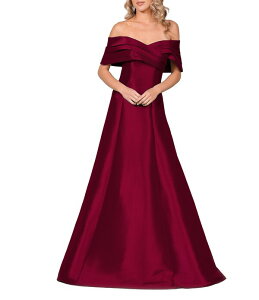 �e���j�N�`���[�� ���f�B�[�X �g�b�v�X �����s�[�X A ���C�� �v���[�c Terani Couture Pleated Off-the-Shoulder A-Line Gown Wine ���C��