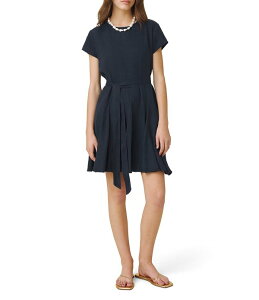 �X�v�����f�B�b�g ���f�B�[�X �g�b�v�X �����s�[�X �~�j ���l�� Splendid Lydia Linen Round Neck Short Sleeve Mini Dress Navy �l�C�r�[