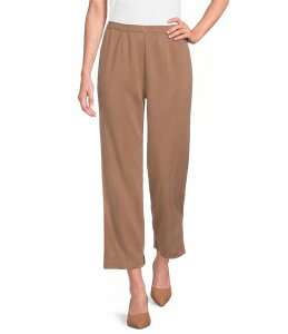 �~���E�H�� ���f�B�[�X �{�g���X �J�W���A���p���c �X�g���[�g �v�` �j�b�g Ming Wang Petite Knit Flat Front Straight Leg Pull-On Pants Warm Taupe �g�[�v