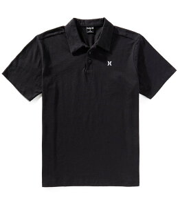 n[[ Y gbvX Vc |Vc W[W[ Hurley Icon Slub Jersey Short Sleeve Polo Shirt Black ubN