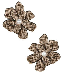 �i�^�[�V�� �A�N�Z�T���[ ���f�B�[�X �s�A�X�E�C�������O Natashaccessories XL Stone Flower Statement Stud Earrings Champagne �V�����p��