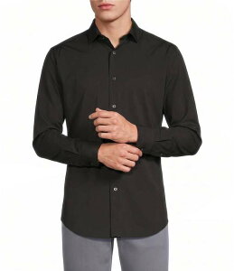�����m �����Y �g�b�v�X �V���c Murano Performance Athletic Fit Solid Stretch Long Sleeve Woven Shirt Black �u���b�N