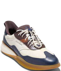 �R�[���n�[�� �����Y �V���[�Y �X�j�[�J�[ �J���[�u���b�N ���U�[ Cole Haan Men's 6.ZEROGRAND Colorblock Leather Sneakers Ivory/Navy Blazer/CH Dark Chocolate �A�C�{���[