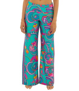 �g���[�i�^�[�N ���f�B�[�X �{�g���X �J�W���A���p���c ���C�h���b�O Trina Turk Mykonos Wide Leg Pull-On Swim Cover-Upants Multi �}���`�J���[