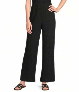 �G�C���[���t�B�b�V���[ ���f�B�[�X �{�g���X �J�W���A���p���c �A���N�� Eileen Fisher Textu red Crinkle Woven Plisse Wide-Leg Pull-On Ankle Pants Black �u���b�N