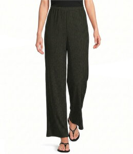 �G�C���[���t�B�b�V���[ ���f�B�[�X �{�g���X �J�W���A���p���c �A���N�� Eileen Fisher Textu red Crinkle Woven Plisse Wide-Leg Pull-On Ankle Pantseaweed