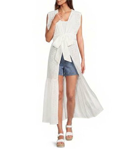 �A���i&�A���@ ���f�B�[�X �g�b�v�X �J�b�g�\�[ Anna & Ava Long Eyelet Bow Tunic White �z���C�g