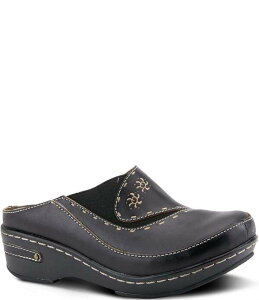 �����e�B�X�e ���f�B�[�X �V���[�Y �T���_�� ���U�[ L'ARTISTE Chino-b Leather Mule Clogs Black �u���b�N