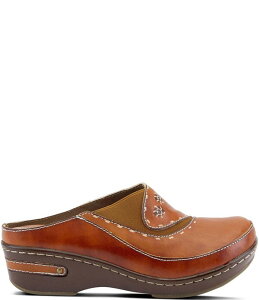 �����e�B�X�e ���f�B�[�X �V���[�Y �T���_�� ���U�[ L'ARTISTE Chino-b Leather Mule Clogs Camel Multi �L������