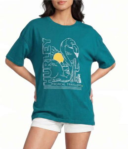 �n�[���[ ���f�B�[�X �g�b�v�X �V���c Hurley Tropical Travelershort Sleeve Boyfriend T-Shirt Deep Lake